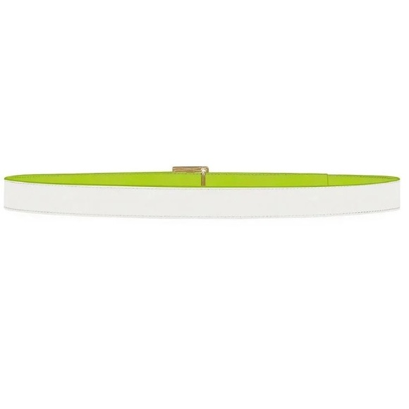 Givenchy 4G Buckle Reversible Leather Skinny Belt– Citrus Green - NEW WITH TAGS - Picture 10 of 12